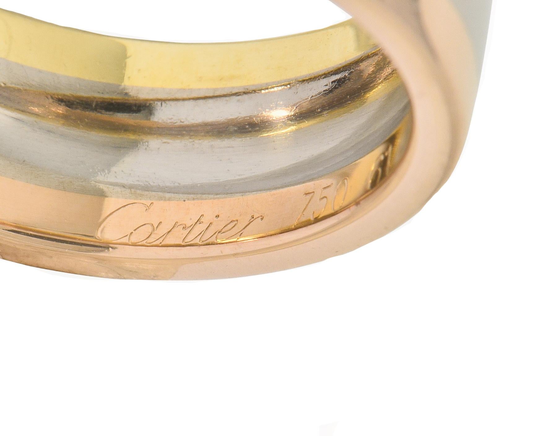 Cartier Diamond 18 Karat Tri-Gold Trinity Unisex Band Ring 2