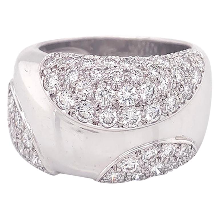 Cartier Diamond 18 Karat White Gold Band Ring