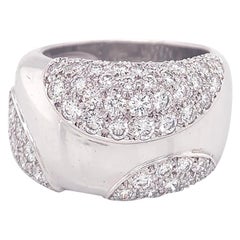 Cartier Diamond 18 Karat White Gold Band Ring