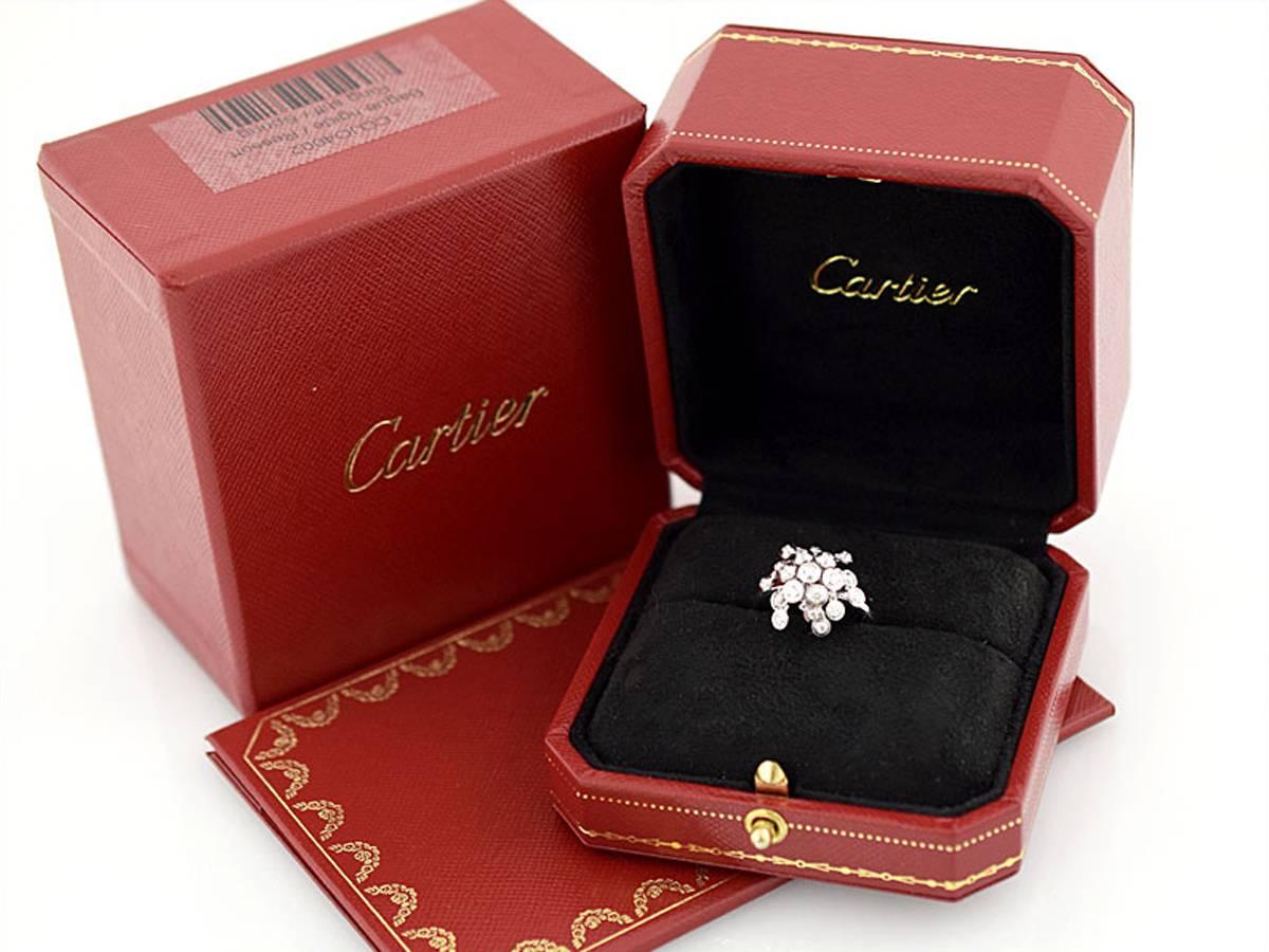 Cartier Diamond 18 Karat White Gold Diamant Leger De Ring US 7 1/2 In Good Condition In Tokyo, JP