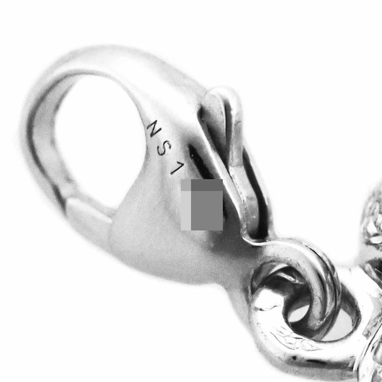 Cartier Diamond 18 Karat White Gold Heart Baby Charm In Good Condition For Sale In Tokyo, JP