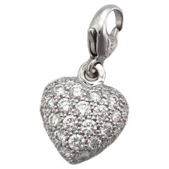 Cartier Diamond 18 Karat White Gold Heart Baby Charm