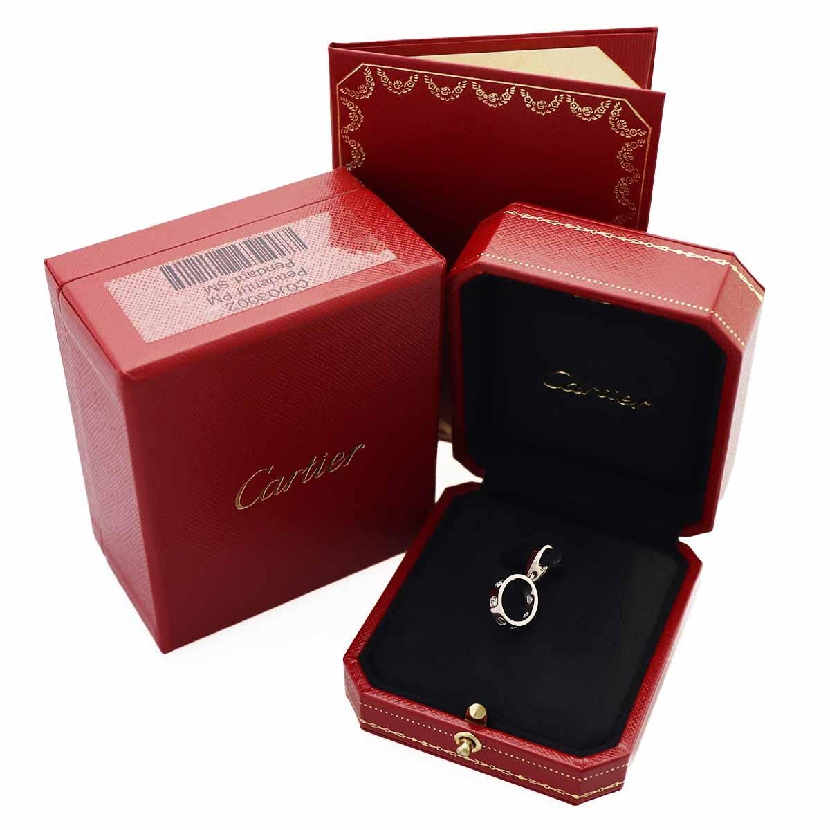Women's or Men's Cartier Diamond 18 Karat White Gold Love Charm For Sale
