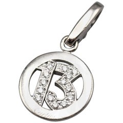 Cartier Diamond 18 Karat White Gold Lucky 13 Charm