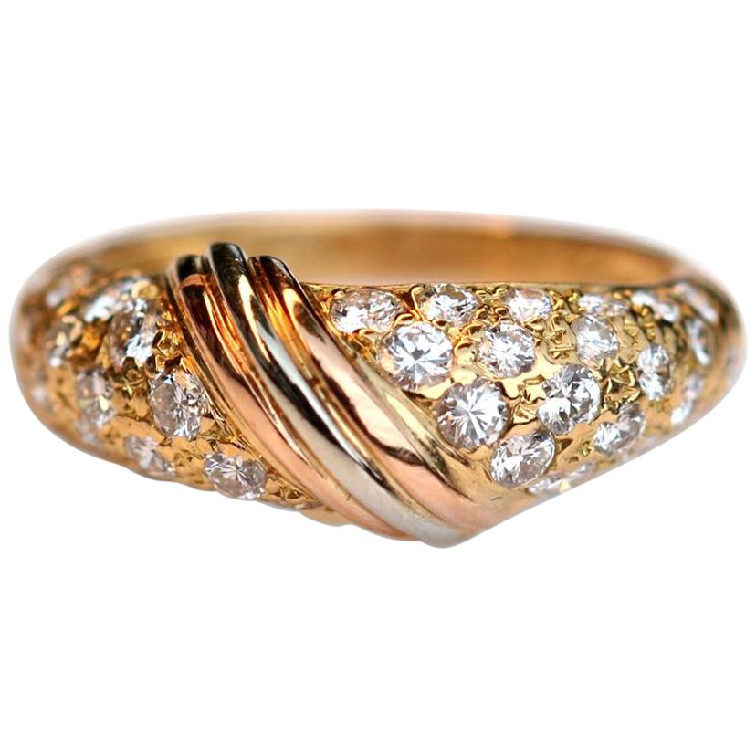 Cartier Diamond 18 Karat Yellow Gold Band Ring