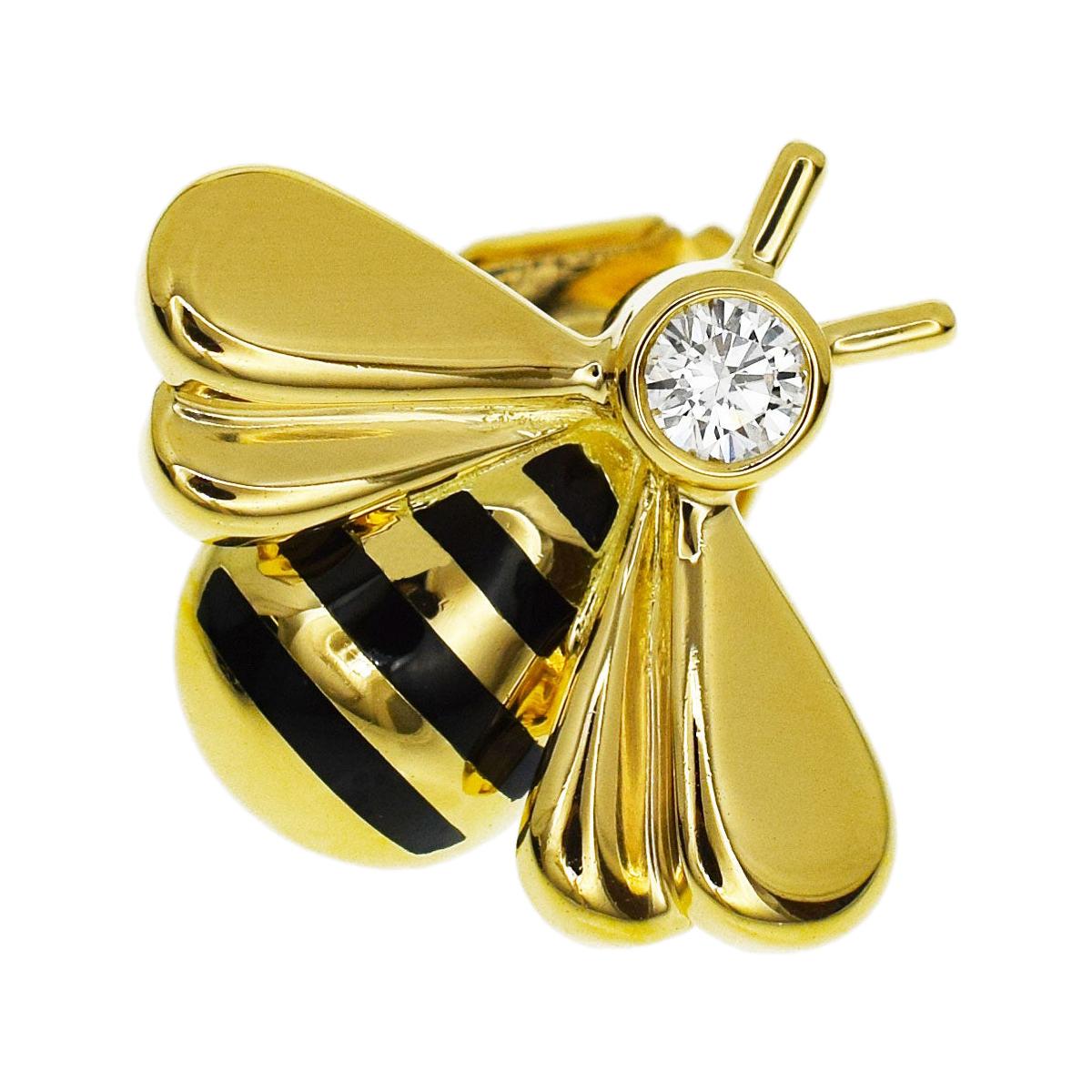 Cartier Diamond 18 Karat Yellow Gold Bee Pin Brooch