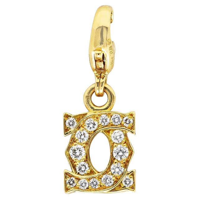 Cartier 18 Karat Yellow Gold Panthère De Pendant on a Silk String ...