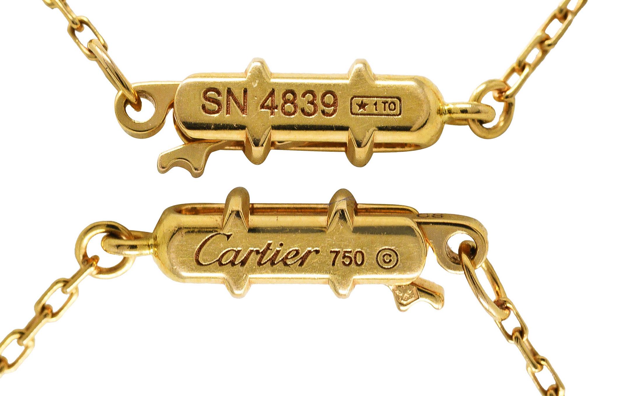 Brilliant Cut  Cartier Diamond 18 Karat Yellow Gold C De Cartier Station Necklace