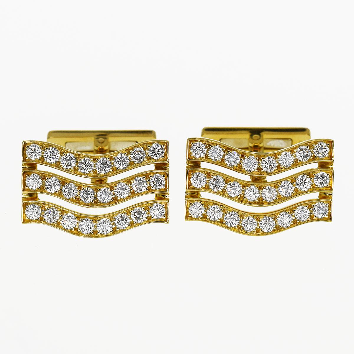 Brand:Cartier
Name:Diamond Cufflinks
Material :Diamonds,750 K18 YG Yellow Gold
Comes with:Cartier case, Cartier Repair Certificate (May 2019)
full length(inch):21.27mm/0.83