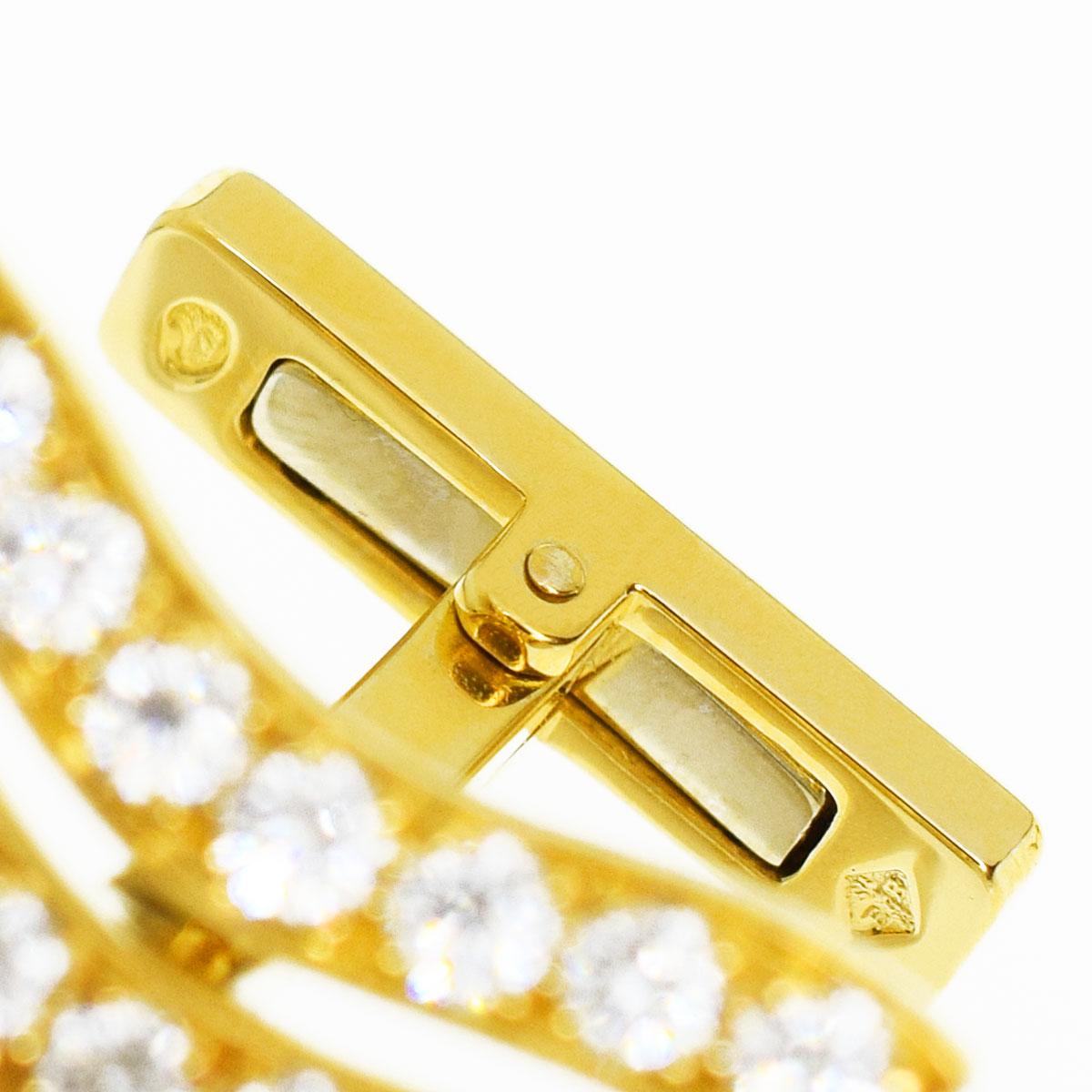 Men's Cartier Diamond 18 Karat Yellow Gold Cufflinks For Sale