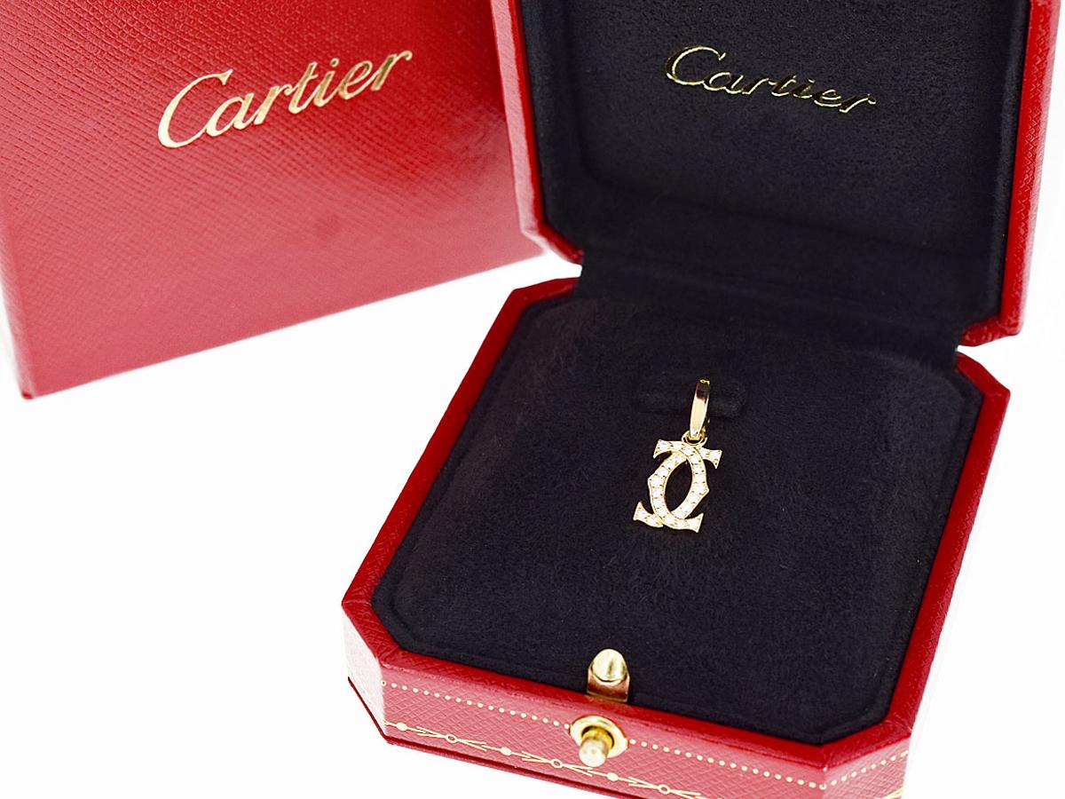 Cartier Diamond 18 Karat Yellow Gold Double 2C Charm 1