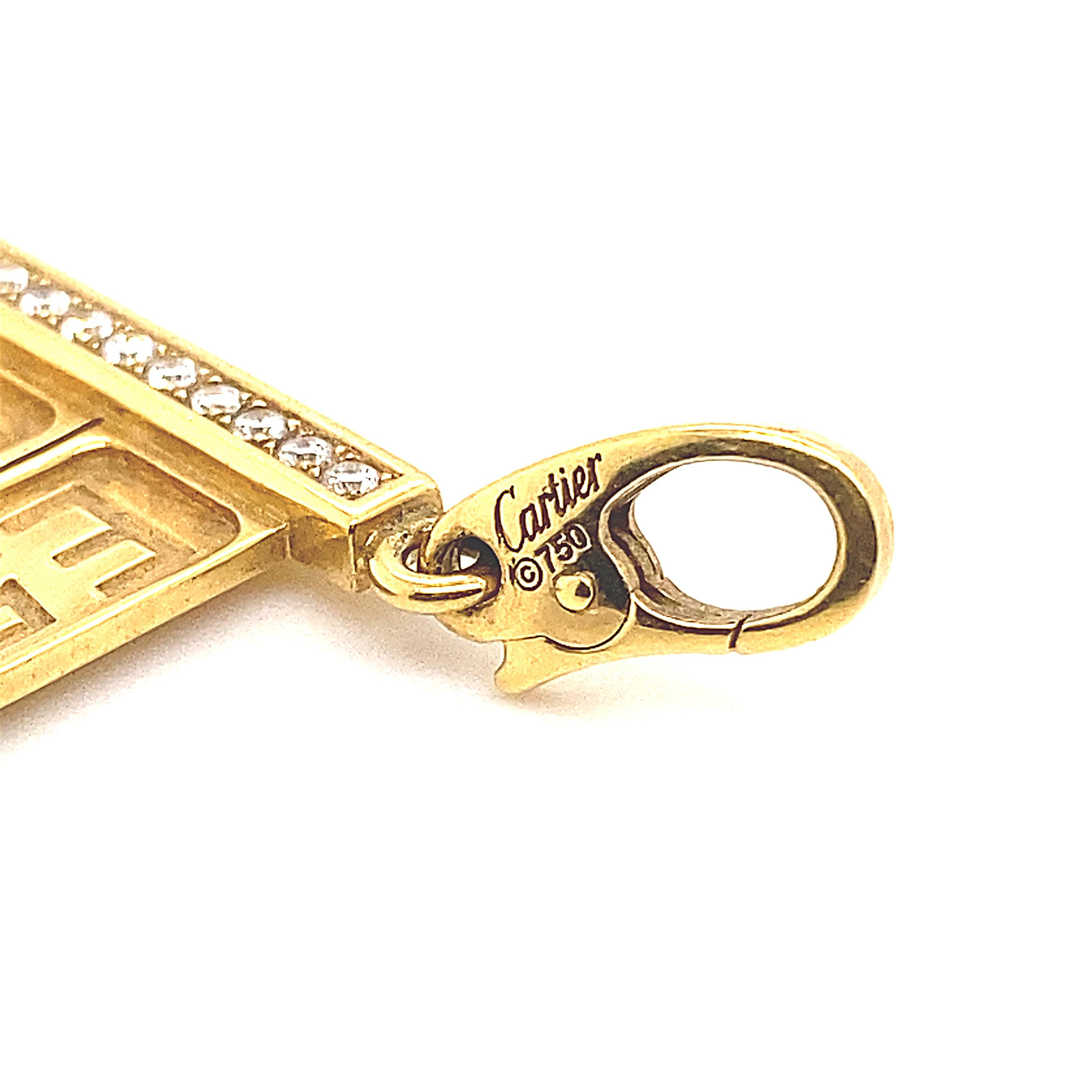 Cartier Diamant 18 Karat Gelbgold E52 St Place De Cartier Charme (Moderne)