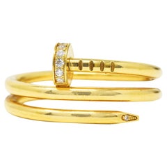 Cartier Diamond 18 Karat Yellow Gold Juste Un Clou Nail Vintage Ring