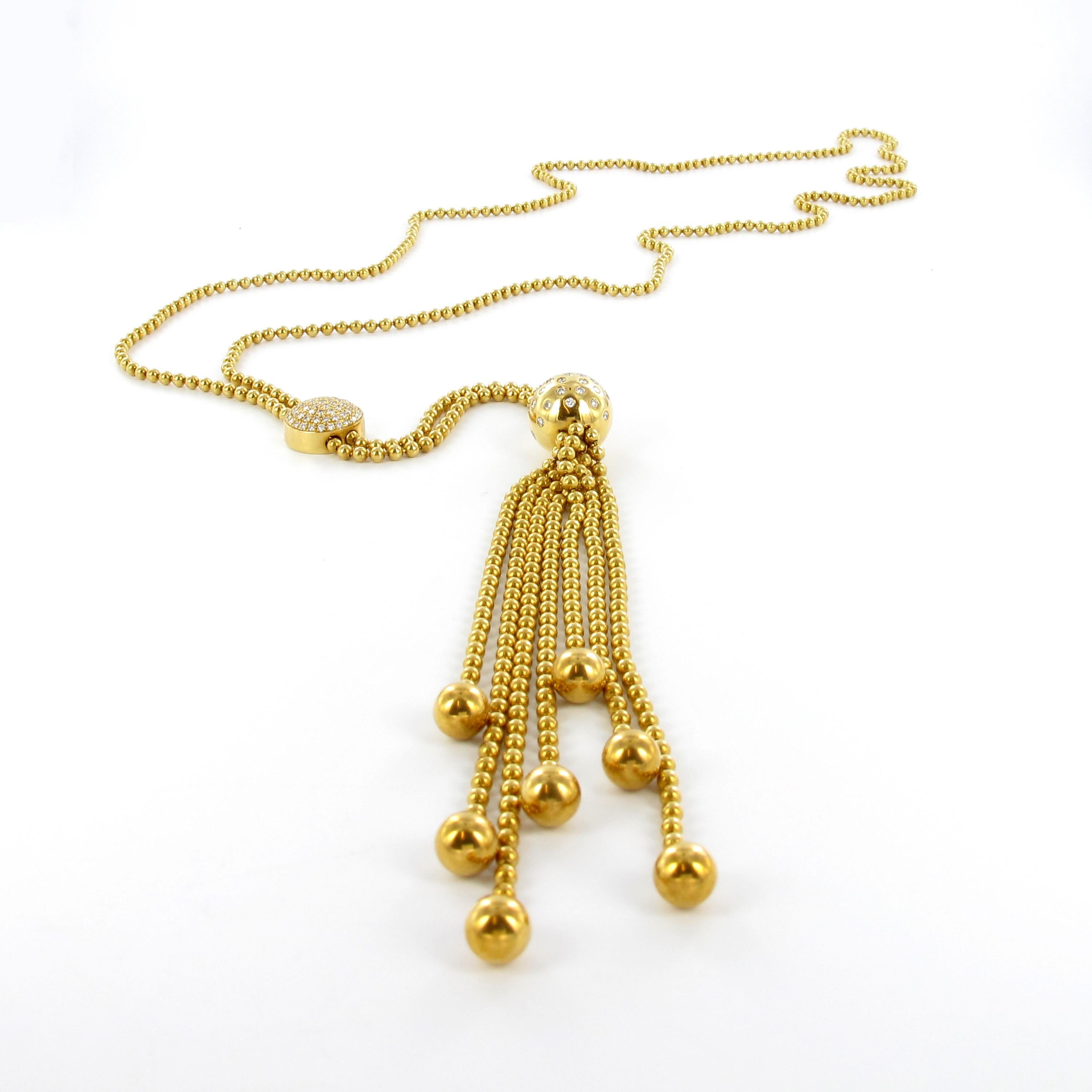 Cartier Diamond 18 Karat Yellow Gold Necklace In Excellent Condition In Lucerne, CH