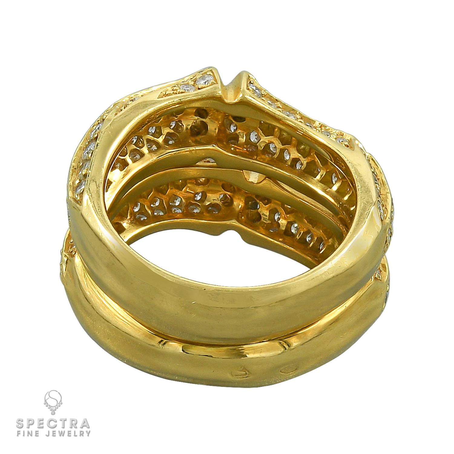 Round Cut Cartier Diamond 18 Karat Yellow Gold Ring