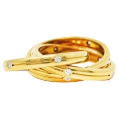 Cartier Diamond 18 Karat Yellow Gold Unisex Trinity Rolling Ring