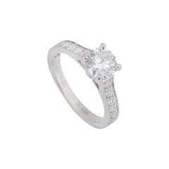 Cartier Diamond 1895 Solitaire Engagement Ring 0.90 Carat E/VS2