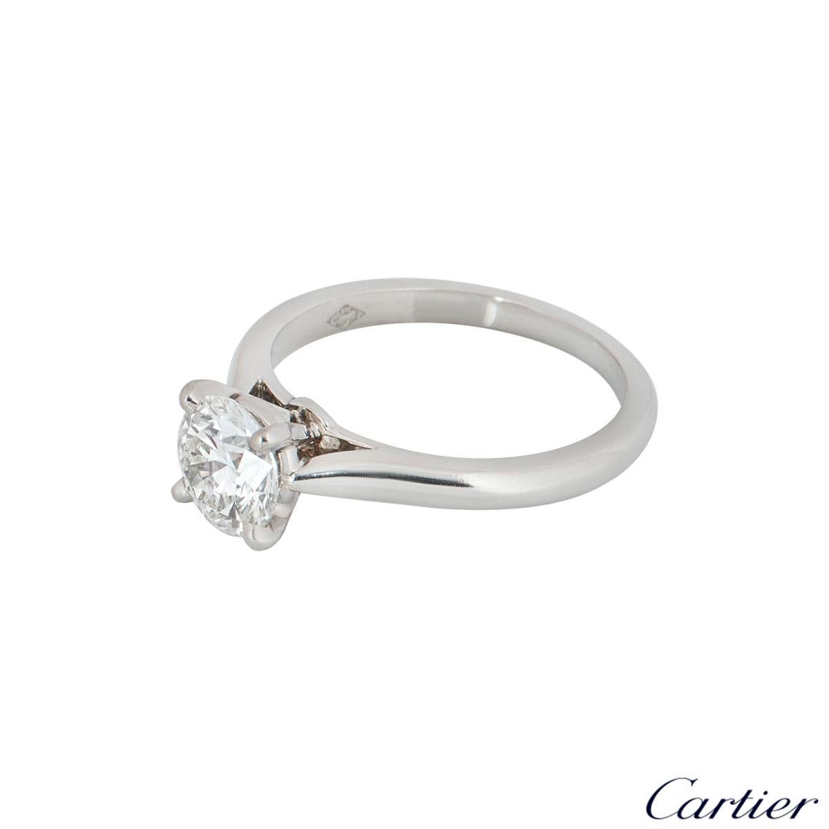 Cartier Diamond 1895 Solitaire Engagement Ring 0.90 Carat GIA Certified In Excellent Condition In London, GB