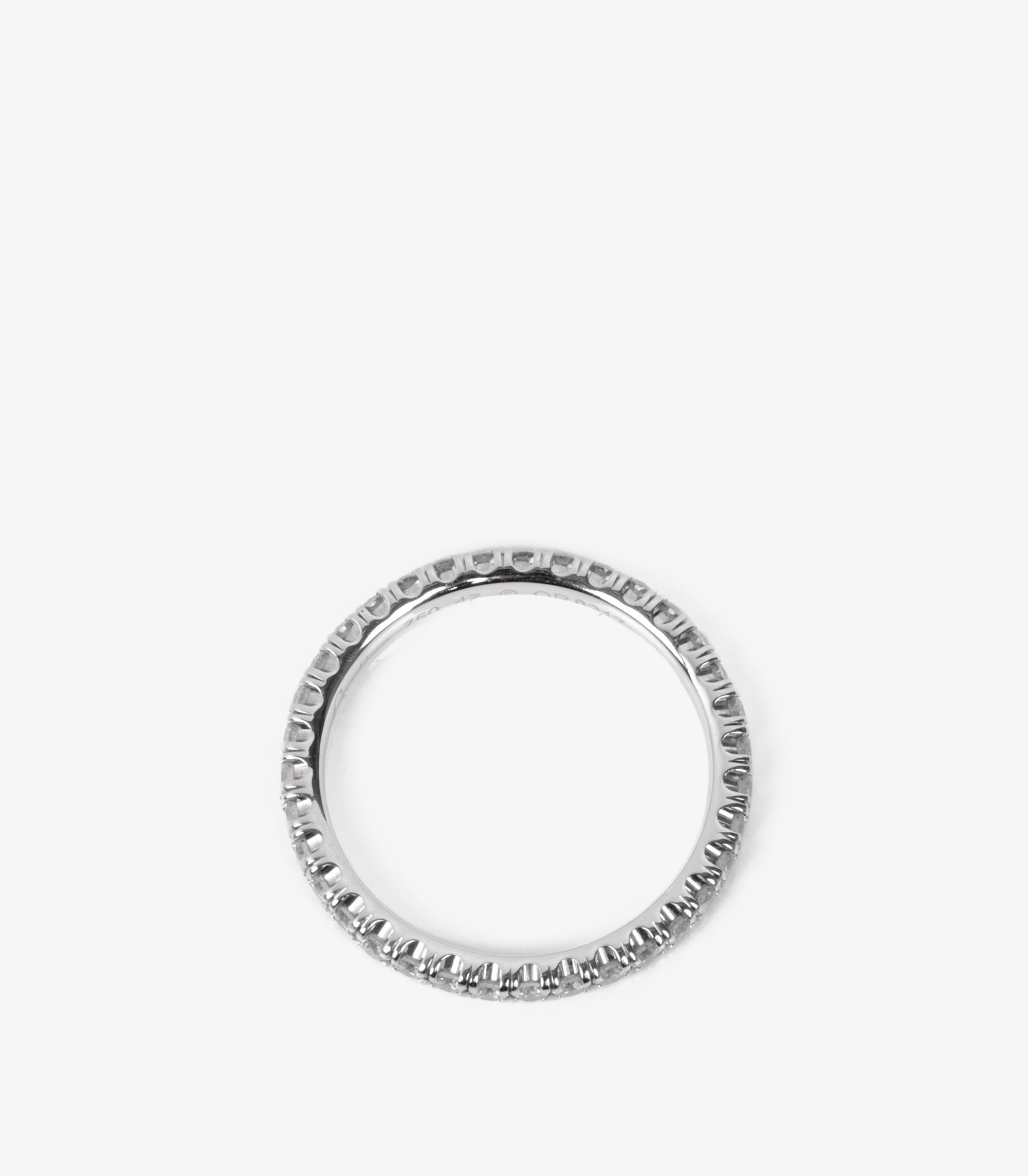 Cartier Diamond 18ct White Gold Etincelle de Cartier 2mm Band Ring In Excellent Condition For Sale In Bishop's Stortford, Hertfordshire