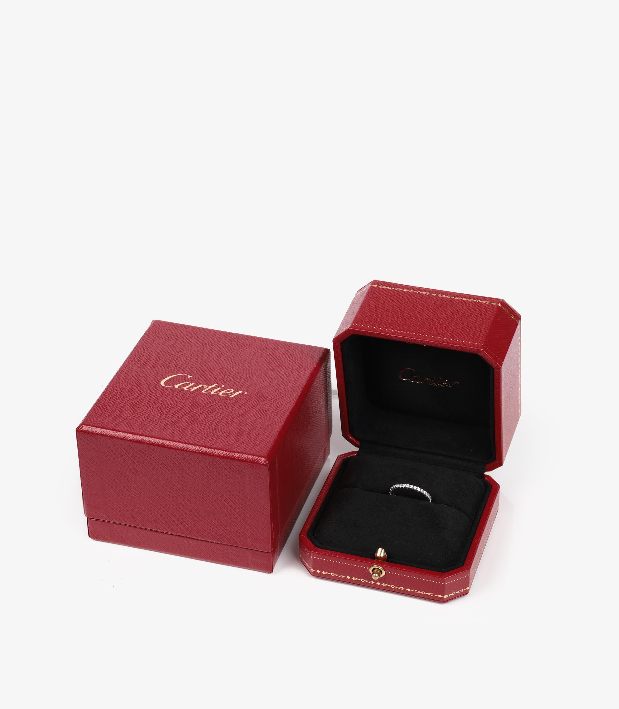 Women's or Men's Cartier Diamond 18ct White Gold Etincelle de Cartier 2mm Band Ring For Sale