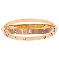 Cartier Diamond 18k Rose Gold Love Bracelet
