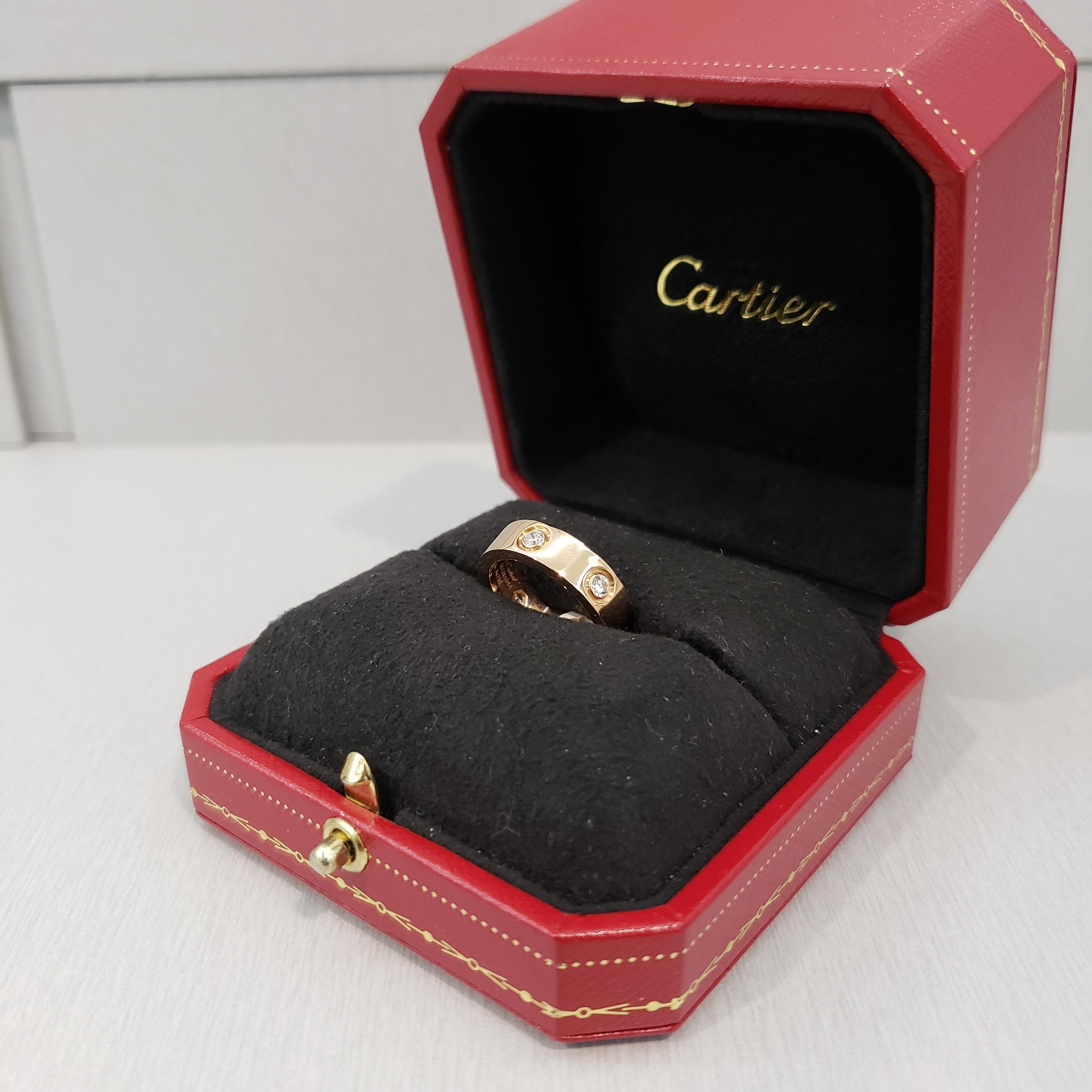 Cartier Diamond 18 Karat Rose Gold Love Ring 5