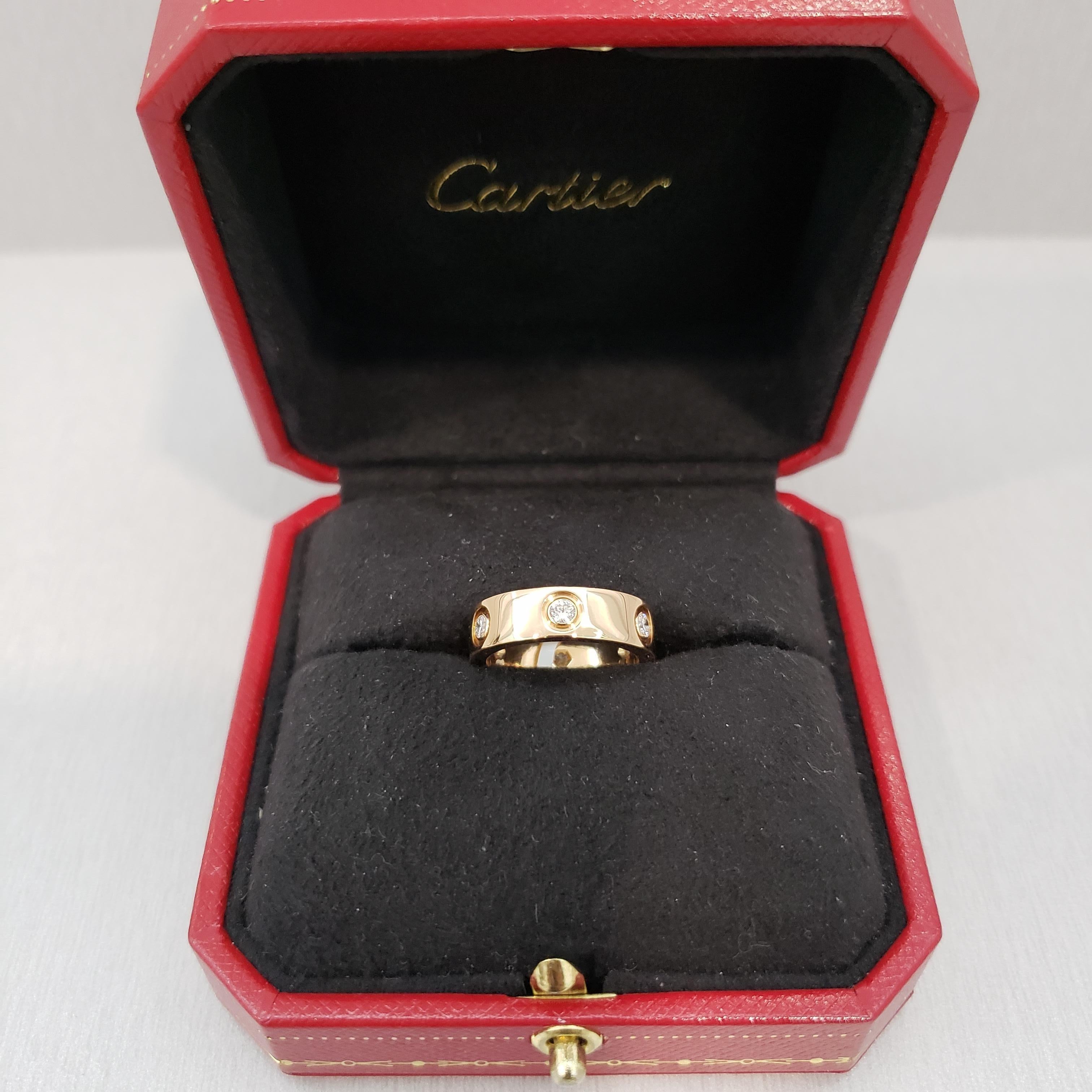 Cartier Diamond 18 Karat Rose Gold Love Ring 2