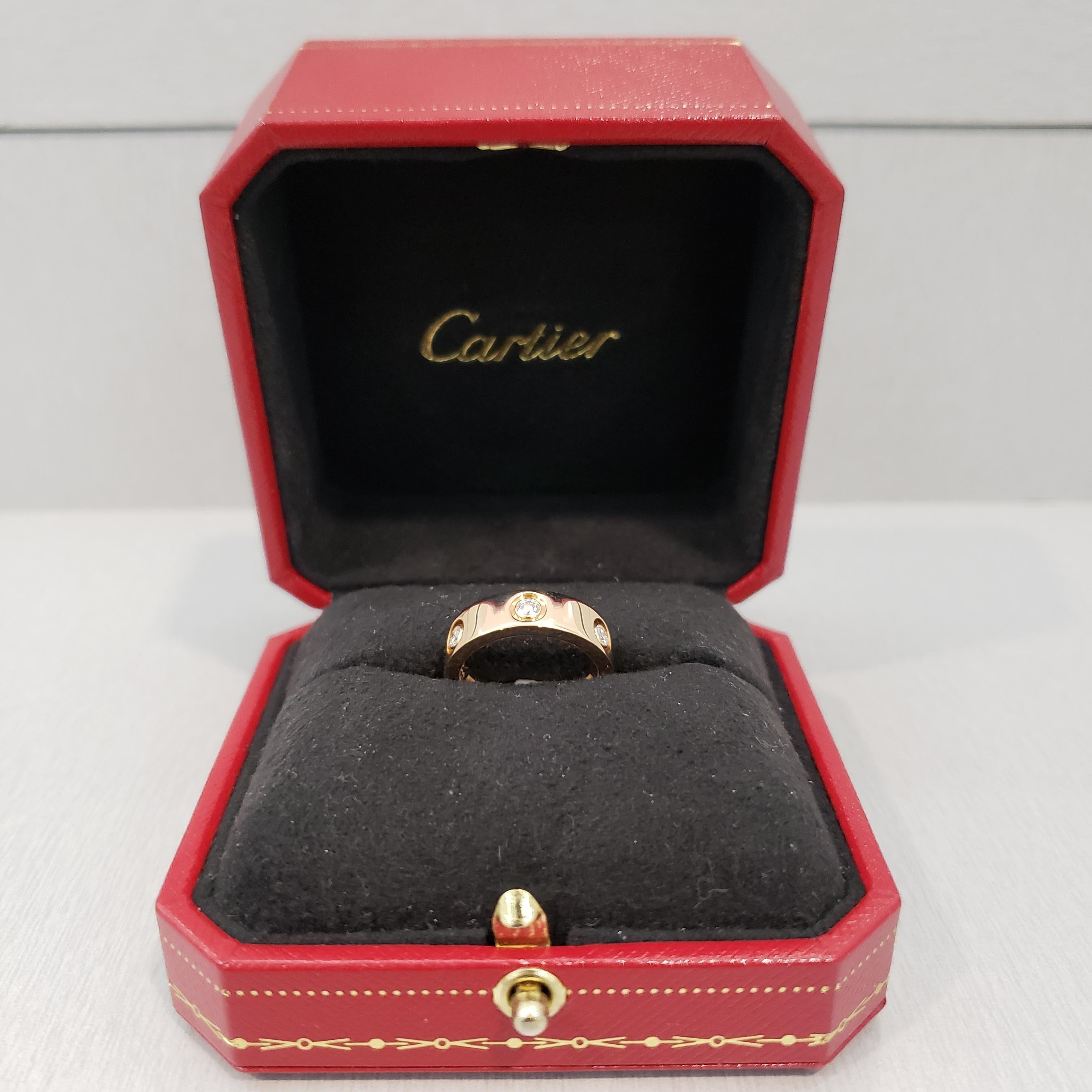 Cartier Diamond 18 Karat Rose Gold Love Ring 3