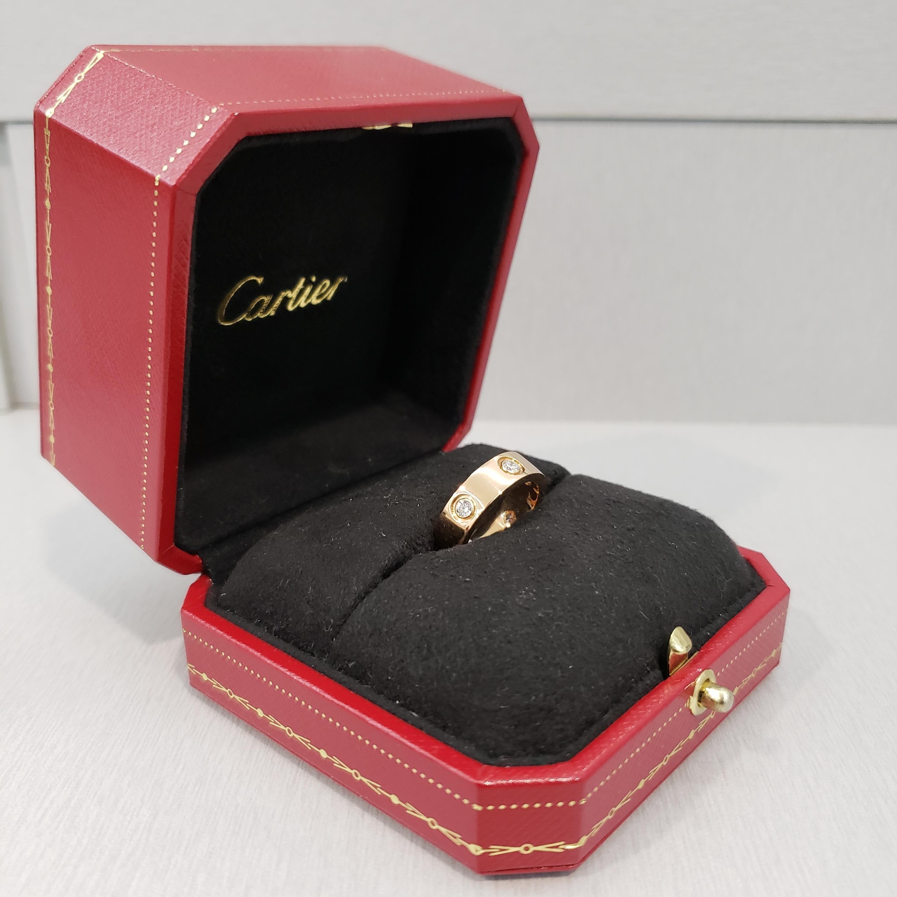 Cartier Diamond 18 Karat Rose Gold Love Ring 4