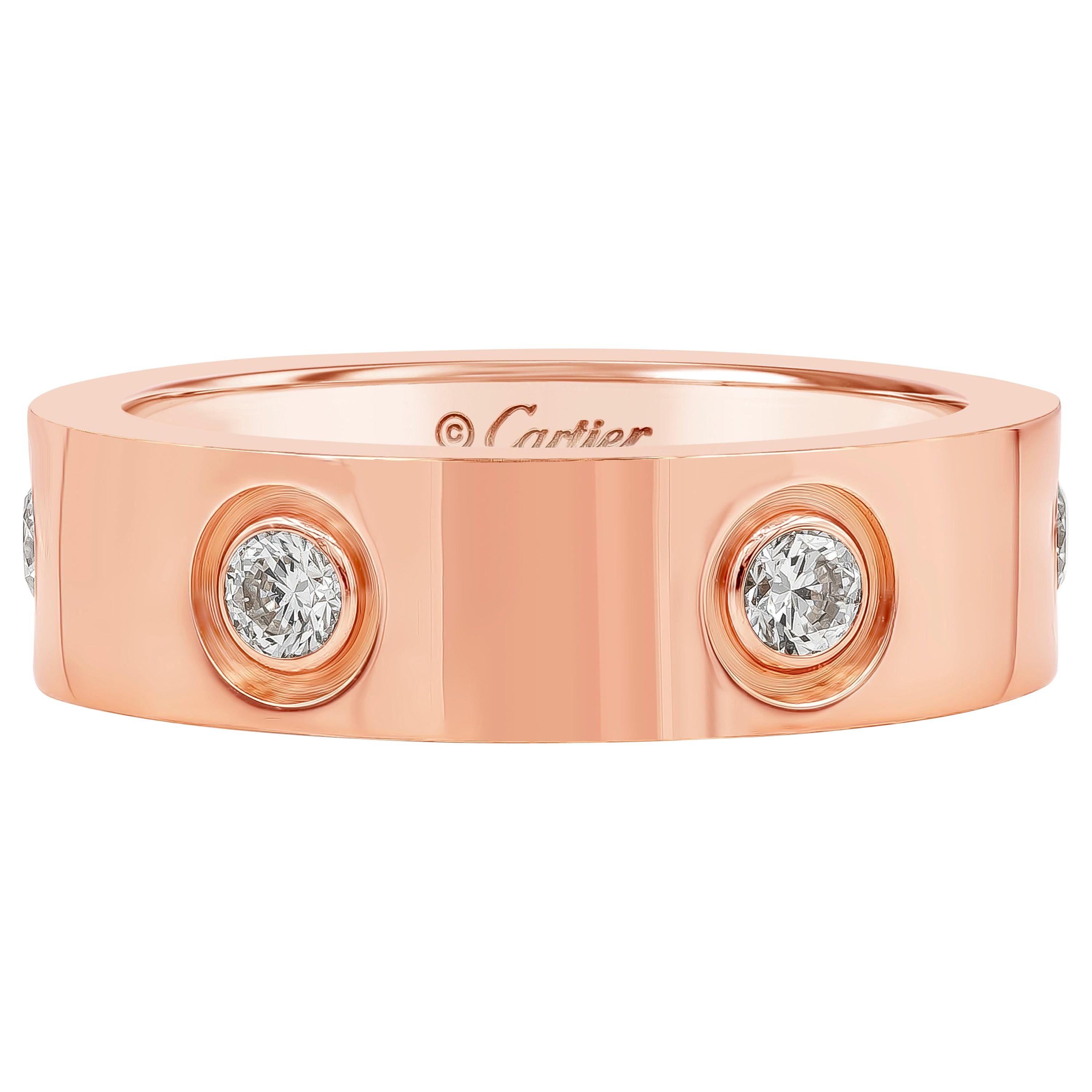 Cartier Diamond 18 Karat Rose Gold Love Ring