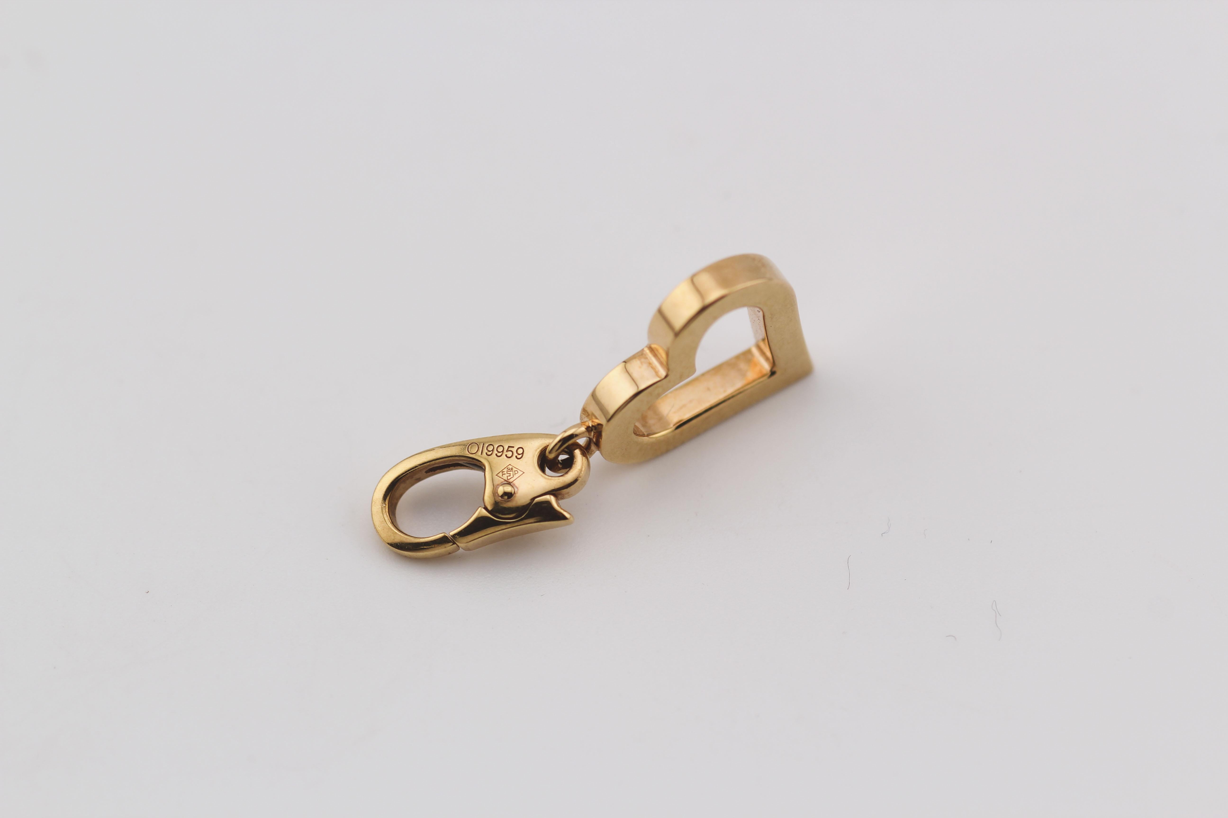 Cartier Diamond 18K Rose Gold Open Heart Charm Pendant For Sale 1