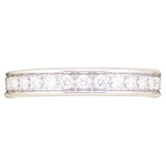 Cartier Diamond 18k White Gold Band Ring Size 4.75