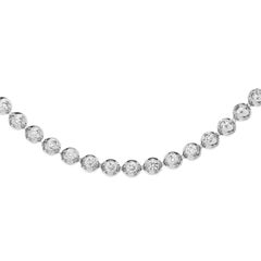 Cartier Diamond 18K White Gold Beaded Link Chain Necklace