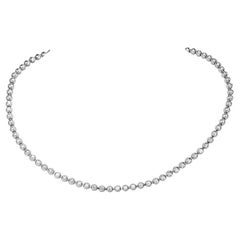 Cartier Diamond 18K White Gold Beaded Link Chain Necklace