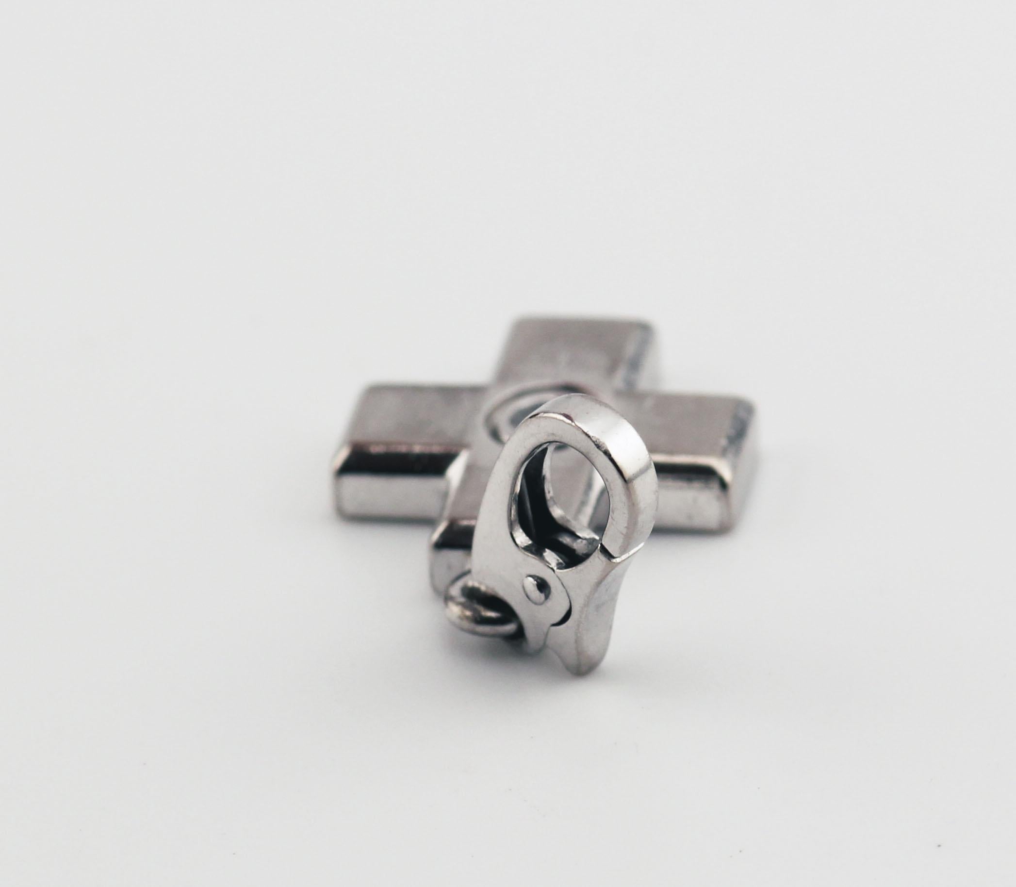 Cartier Diamond 18k White Gold Cross Charm Pendant 1