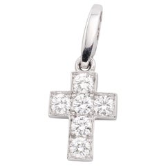 Colgante Cruz de Oro Blanco 18k con Diamantes Cartier