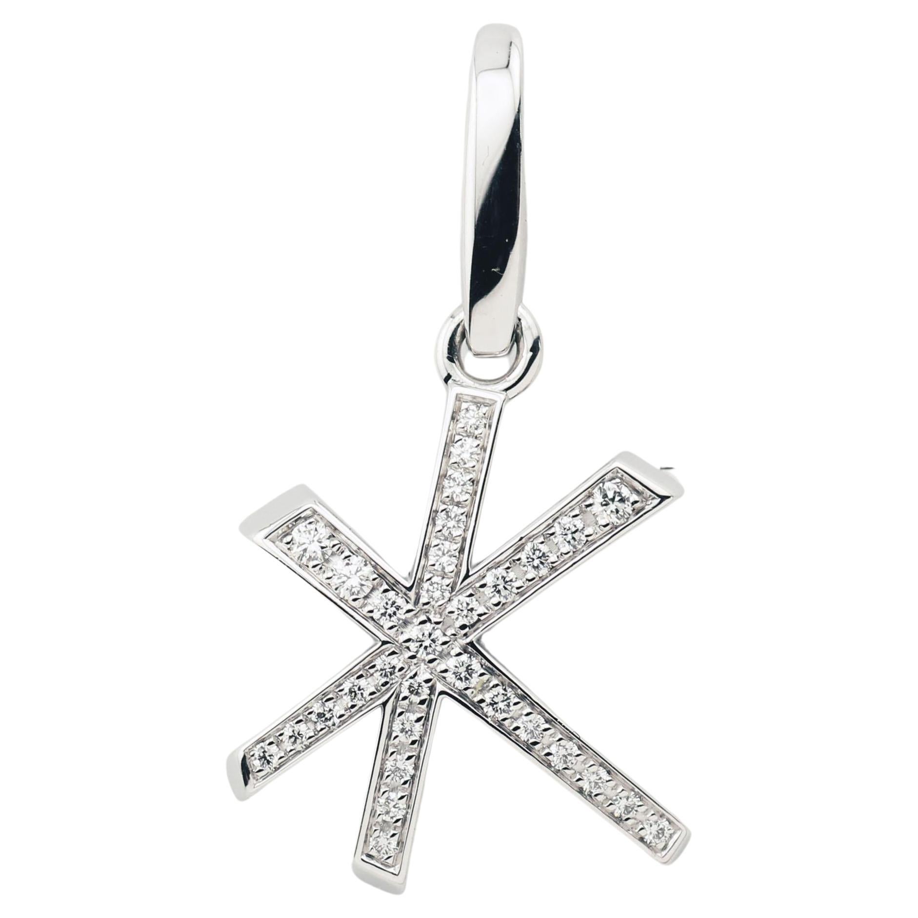 Cartier Diamond 18K White Gold Fireworks Charm Pendant