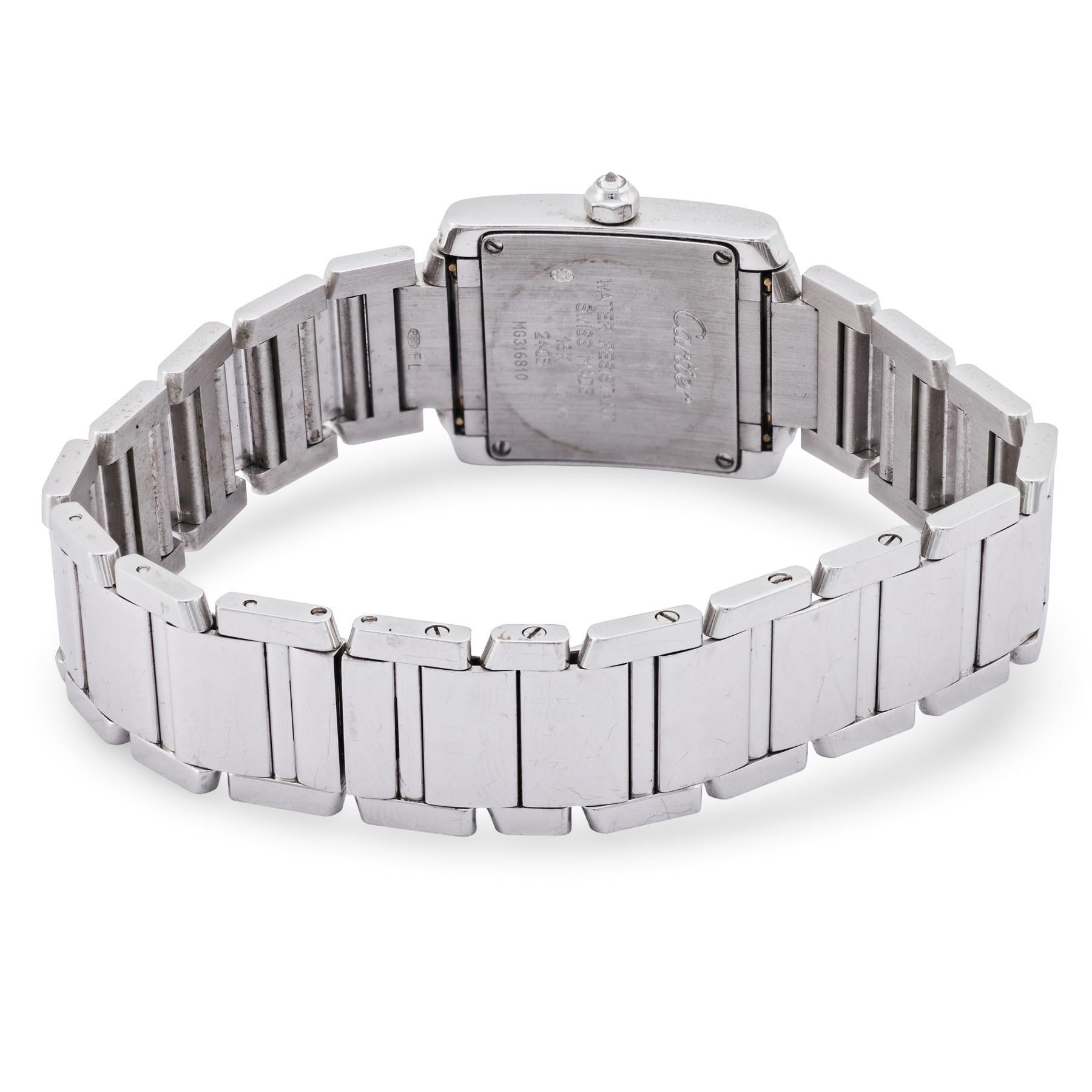 Reloj Cartier Francaise diamante oro blanco 18k en Excelente estado para la venta en Beverly Hills, CA