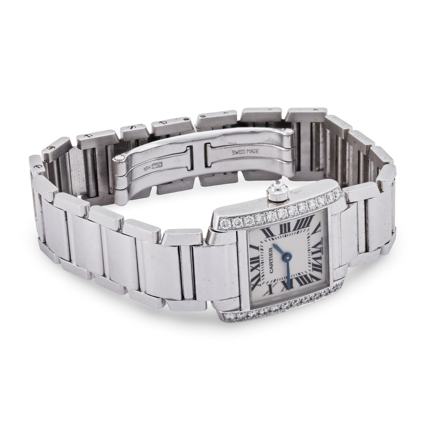 De las mujeres Reloj Cartier Francaise diamante oro blanco 18k en venta