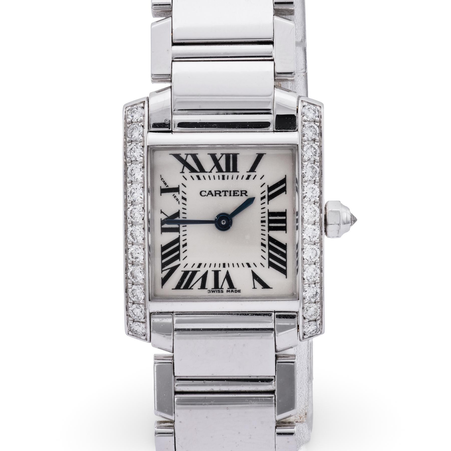 Reloj Cartier Francaise diamante oro blanco 18k en venta 2