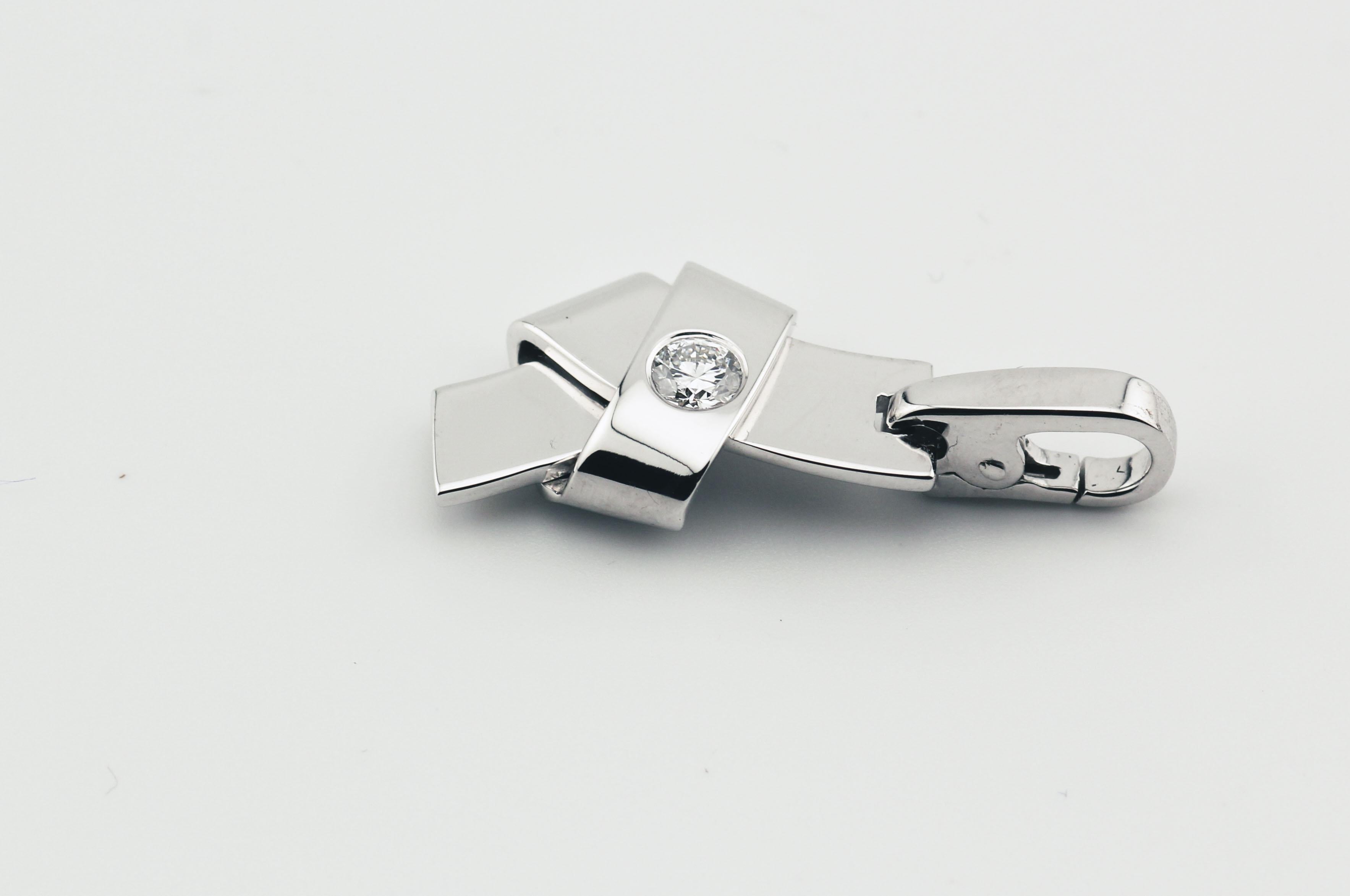 Cartier Diamond 18K White Gold Knot Charm Pendant 1