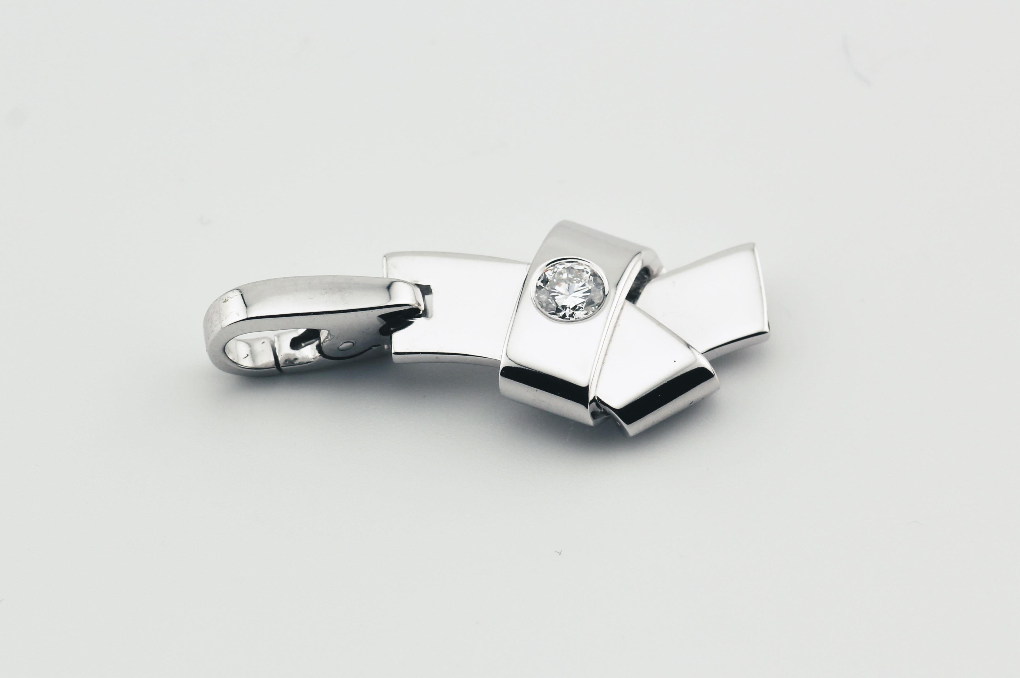 Cartier Diamond 18K White Gold Knot Charm Pendant 2