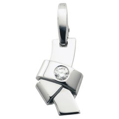 Cartier Diamond 18K White Gold Knot Charm Pendant