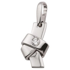 Cartier Diamond 18K White Gold Knot Charm Pendant
