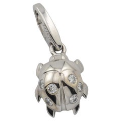 Cartier Diamond 18k White Gold Ladybug Charm Pendant