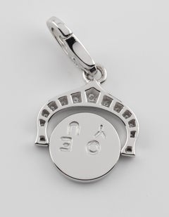Cartier Diamond 18k White Gold Rotating "I Love You" Flip Charm Pendant