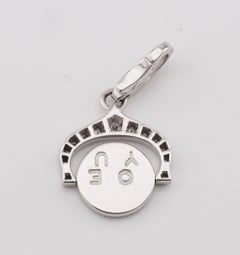 Cartier Diamond 18k White Gold Rotating "I Love You" Flip Charm Pendant