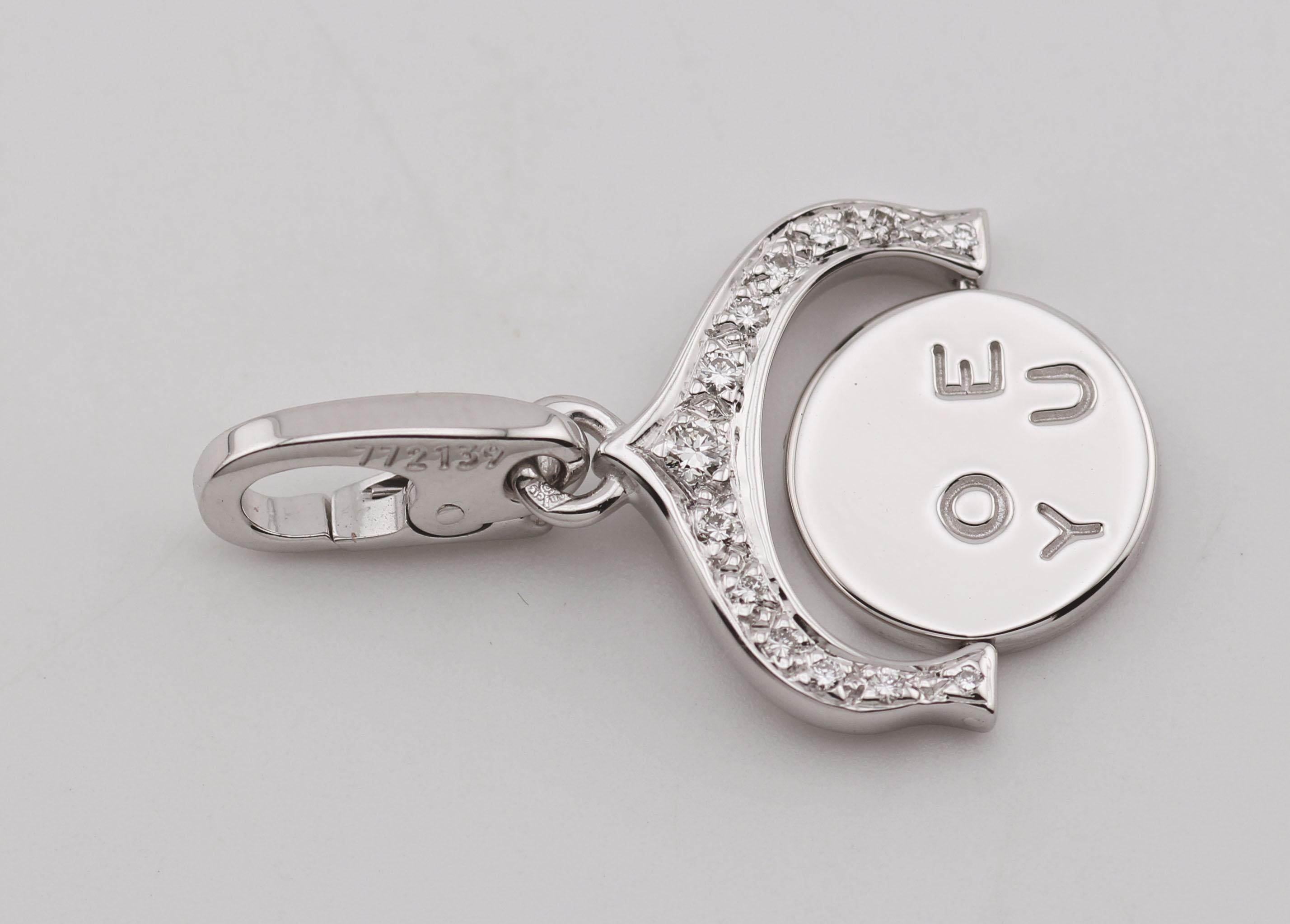 Women's or Men's Cartier Diamond 18k White Gold Rotating 