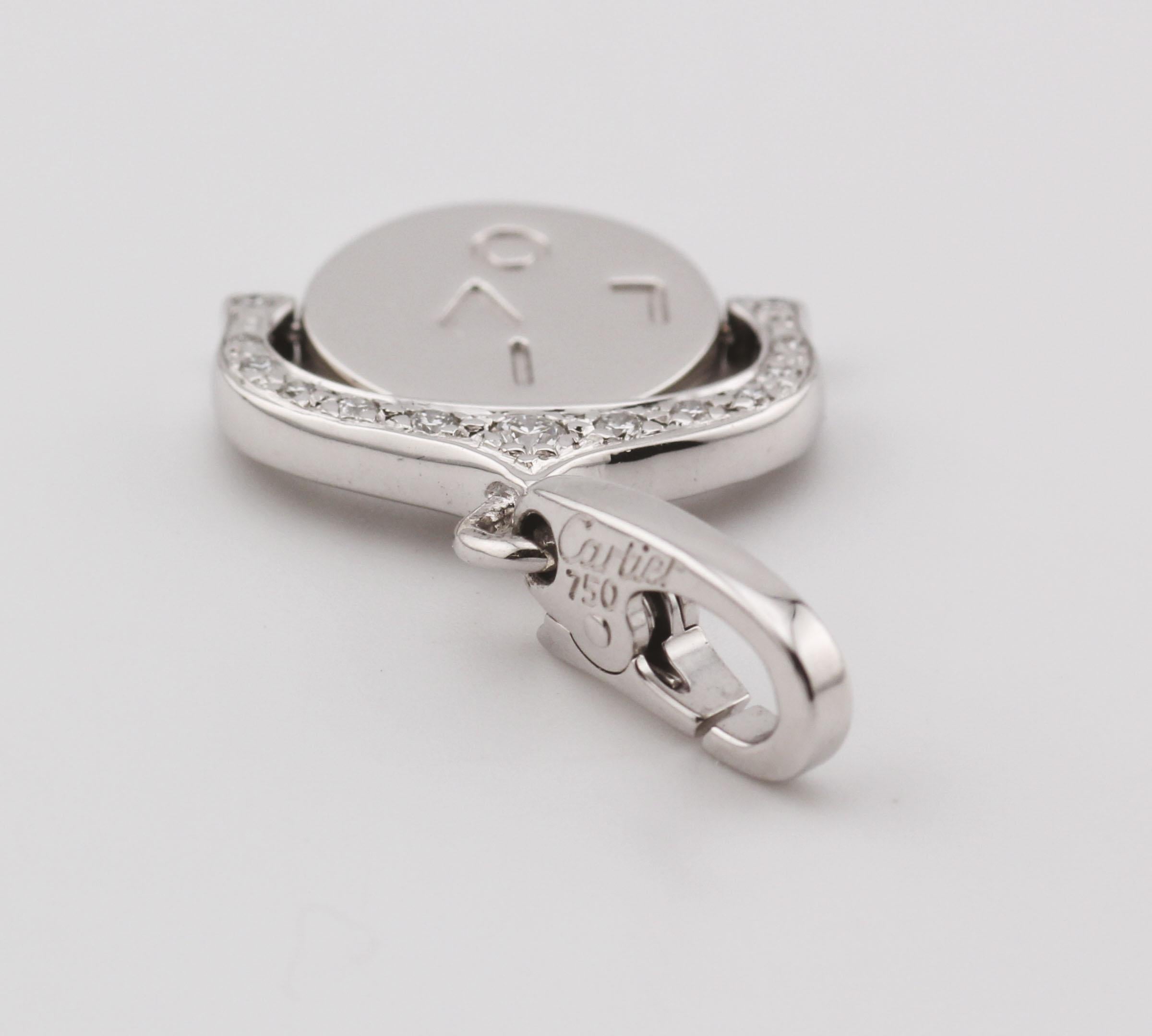Cartier Diamond 18k White Gold Rotating 