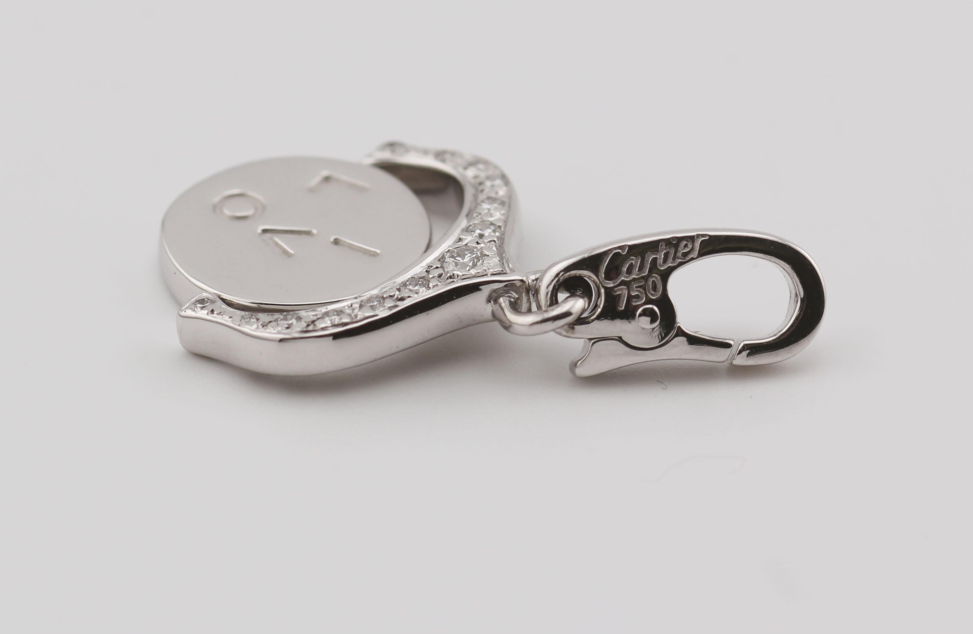 Cartier Diamond 18k White Gold Rotating 